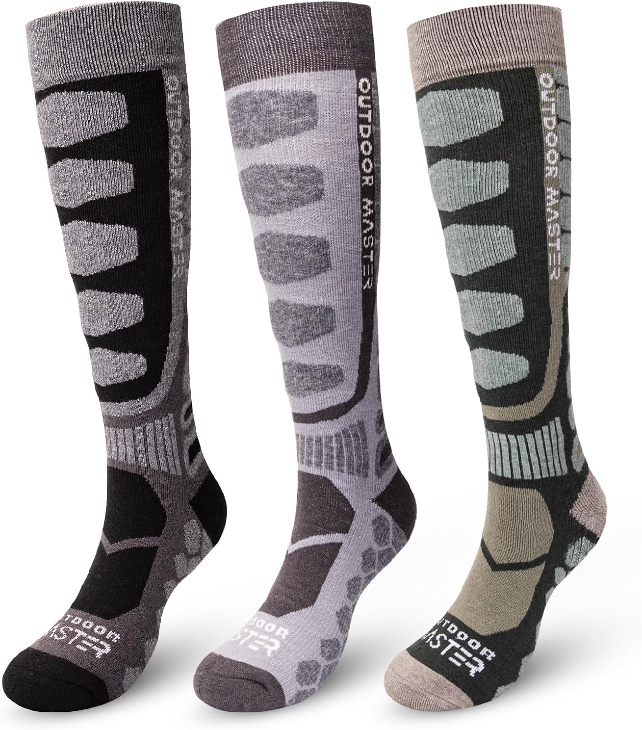 OutdoorMaster Merino Wool Ski Socks for Ultimate Comfort