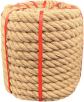Hemp Rope 1-1/2 in x 100 ft Thick Braided Natural Rope - Durable