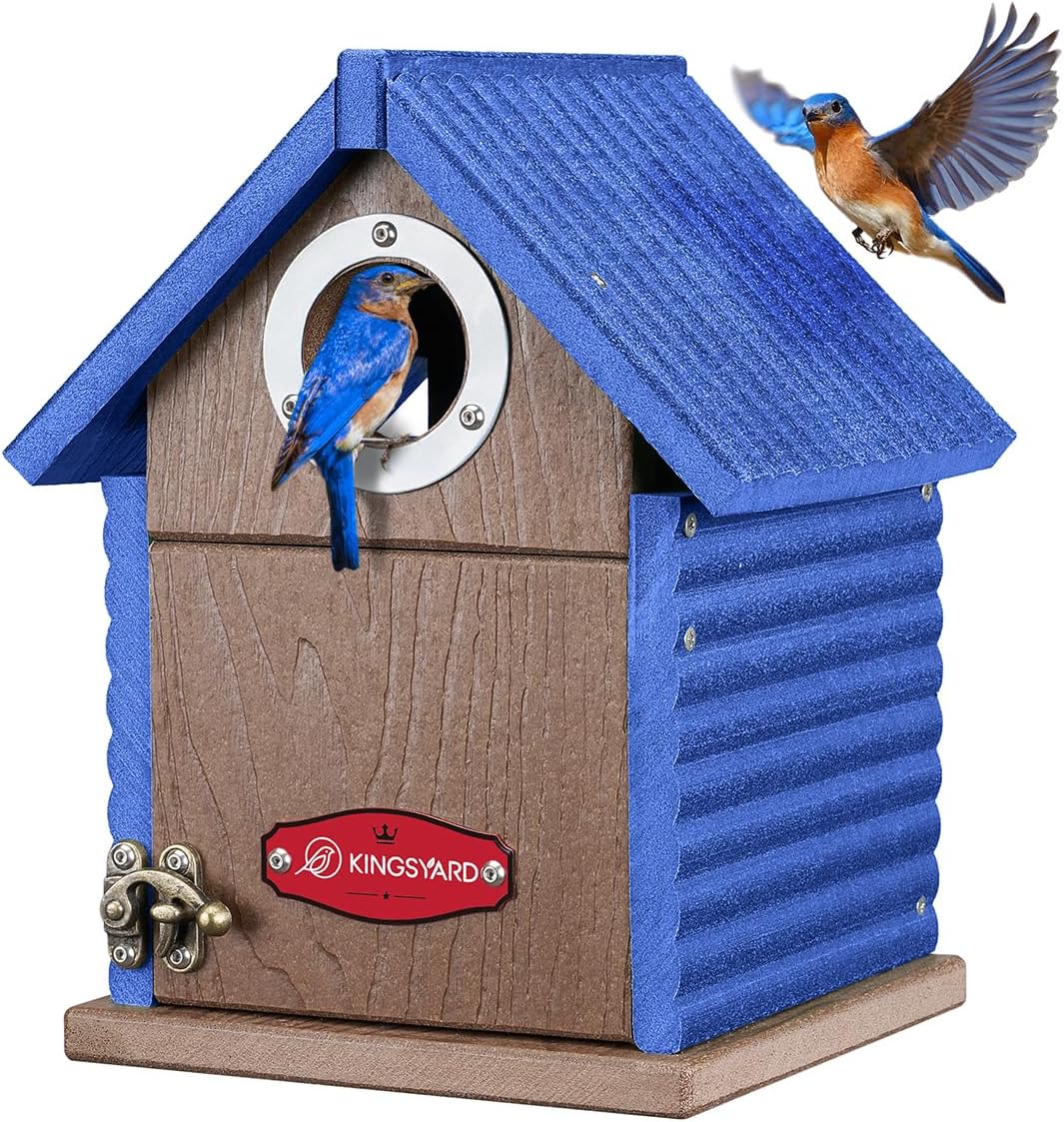 Kingsyard Recycled Plastic Bird House for Bluebirds and Wrens