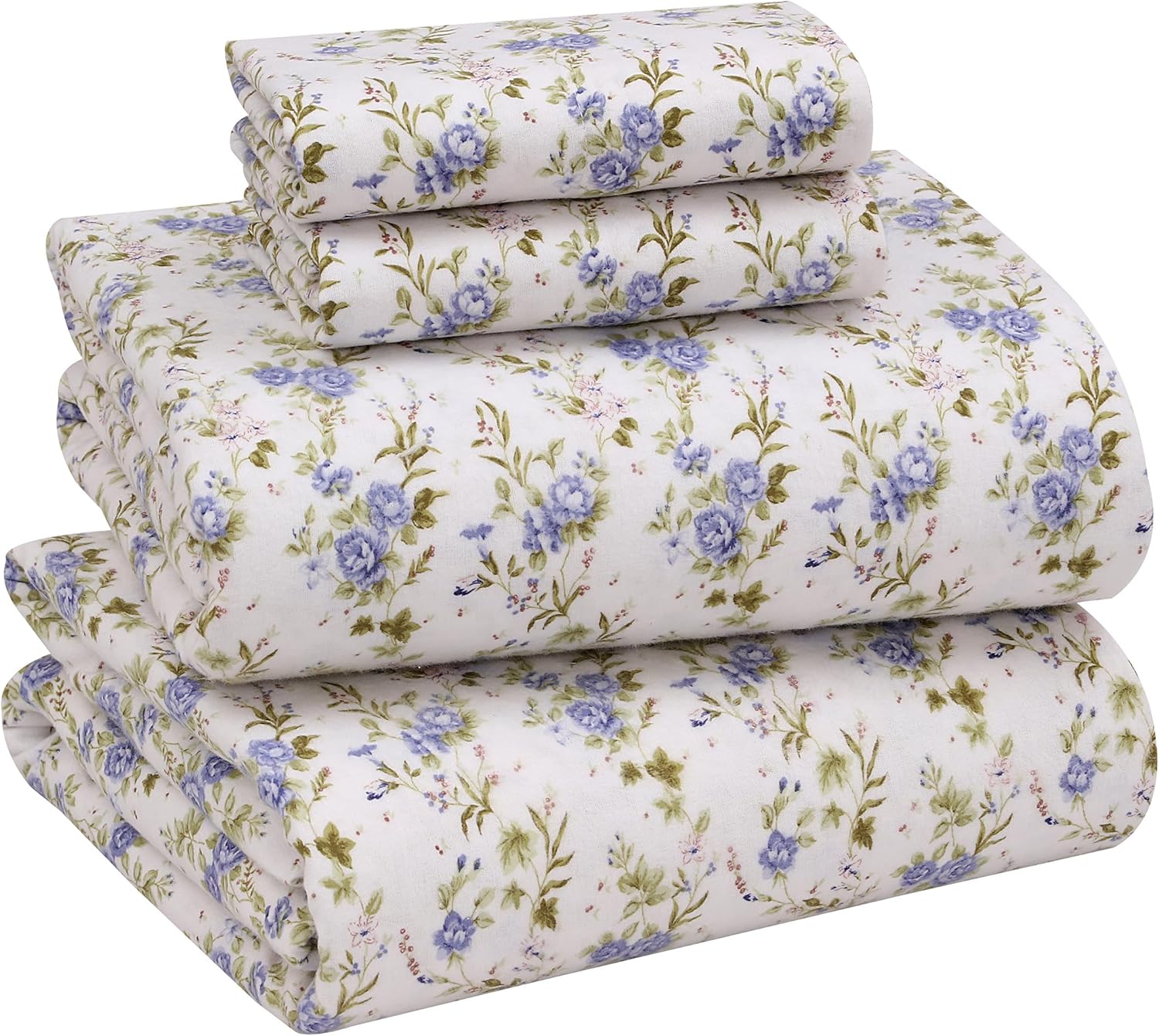 RUVANTI Flannel Sheets Queen Size - Cozy 100% Cotton Set