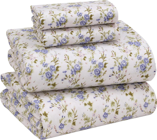 RUVANTI Flannel Sheets Queen Size - Cozy 100% Cotton Set