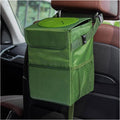 Car Trash Can with Lid and Pockets - Waterproof Collapsible Organizer