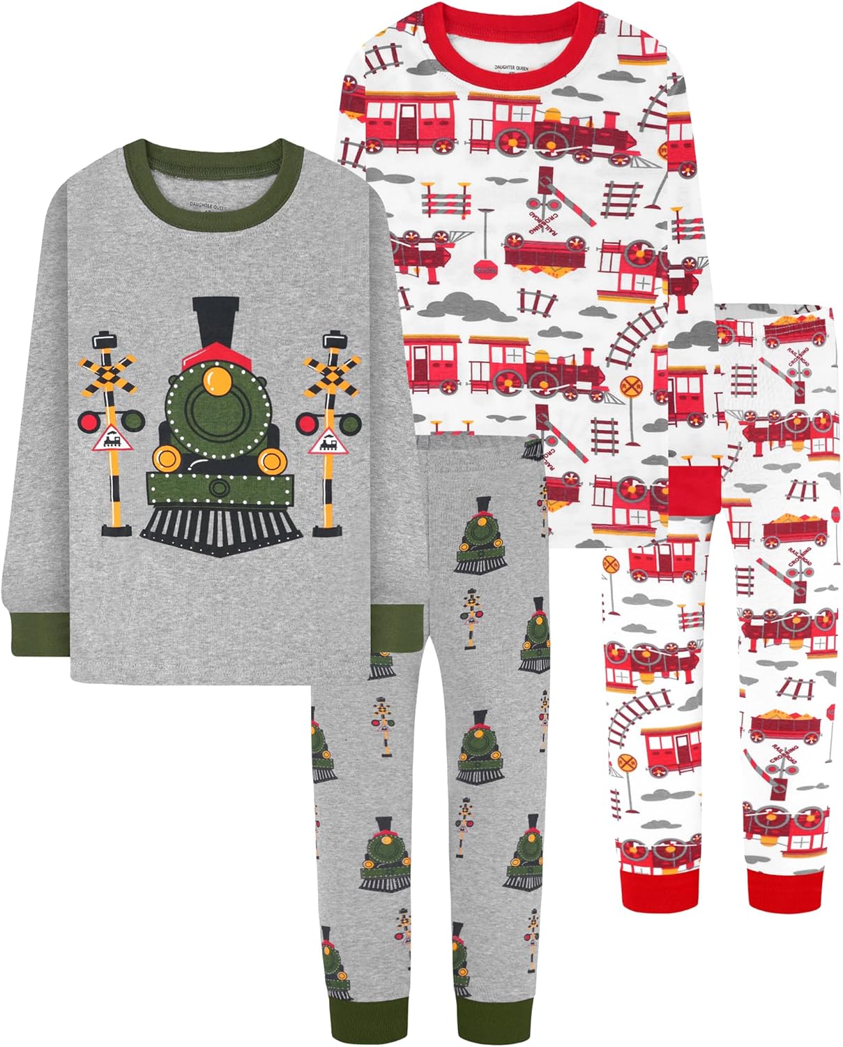 Boys Long Sleeve Pajamas Set for Ages 18 Months to 12 Years