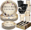 Dandat 350 Pcs Baby Shower Plates Set - Magical Wizard Party Tableware