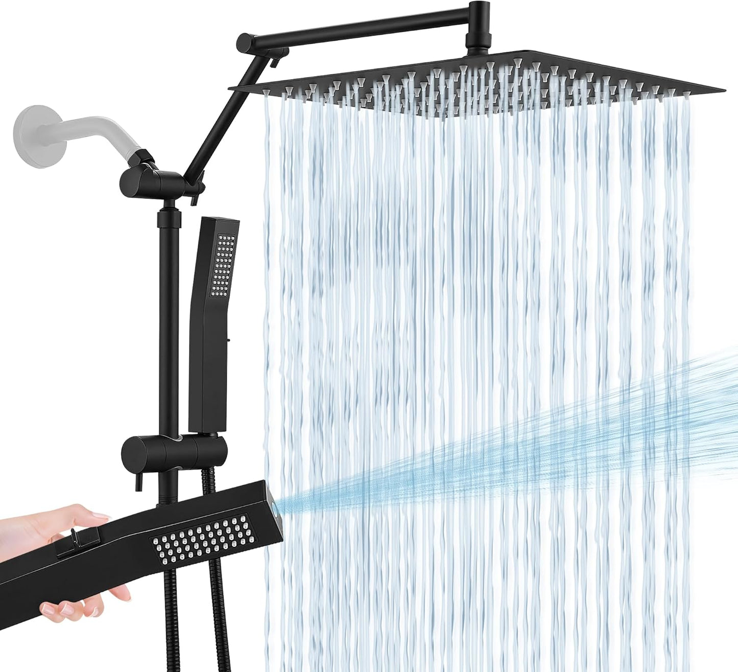All Metal 12 Inch Rain Shower Head with Handheld Spray Combo
