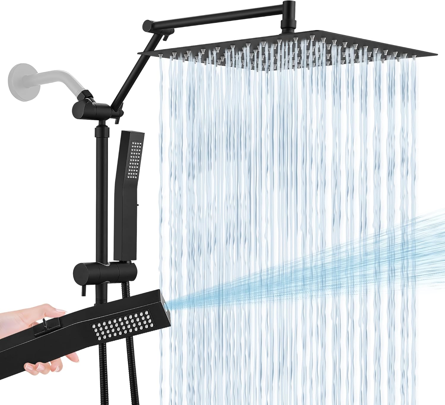 All Metal 12 Inch Rain Shower Head with Handheld Spray Combo