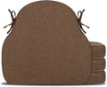 4 Pack Brown Winsor Chair Cushions with Ties - Comfortable Windsor Fit