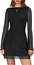 Leopard Print Backless Mesh Bell Sleeve Mini Dress - Flattering Club