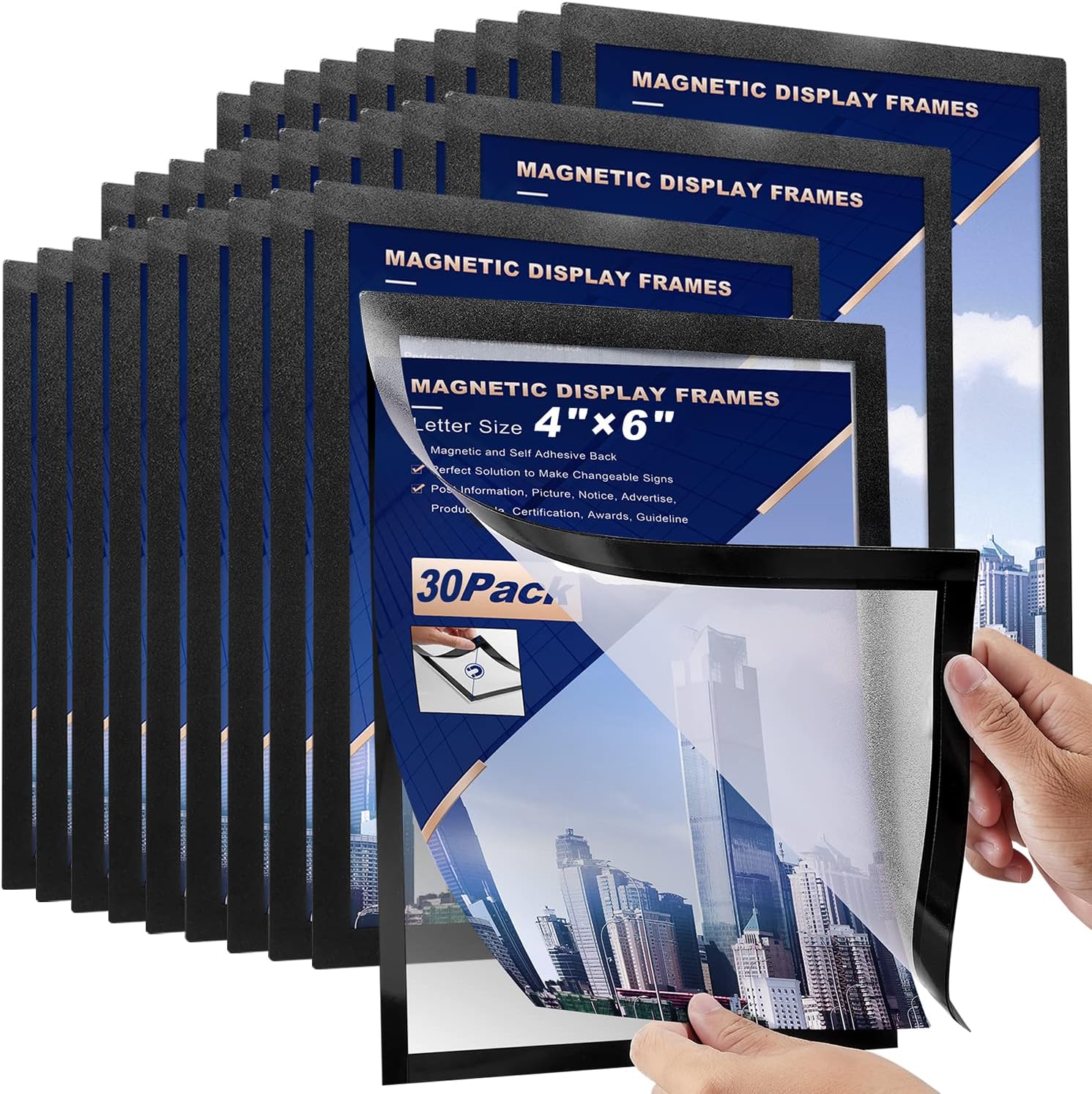 30 Pcs Magnetic Signs Holder for 4in x 6in Letter Display