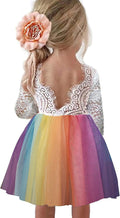 Flower Girl Dress for Toddler Baby Girls - Lace Tulle White Fit