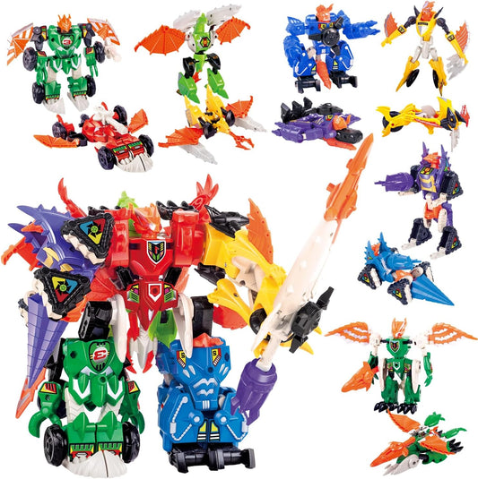 6-in-1 Transforming Robot Toys for Boys 3-9, Perfect Gift!