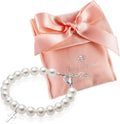 Sterling Silver Cross Charm White Pearl Bracelet for Baby - Elegant