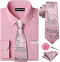 Solid Colors Mens Dress Shirt and Tie Set - 6PCS Formal Value
