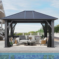 GARTOO 10ft x 12ft Patio Hardtop Gazebo for Outdoor Spaces
