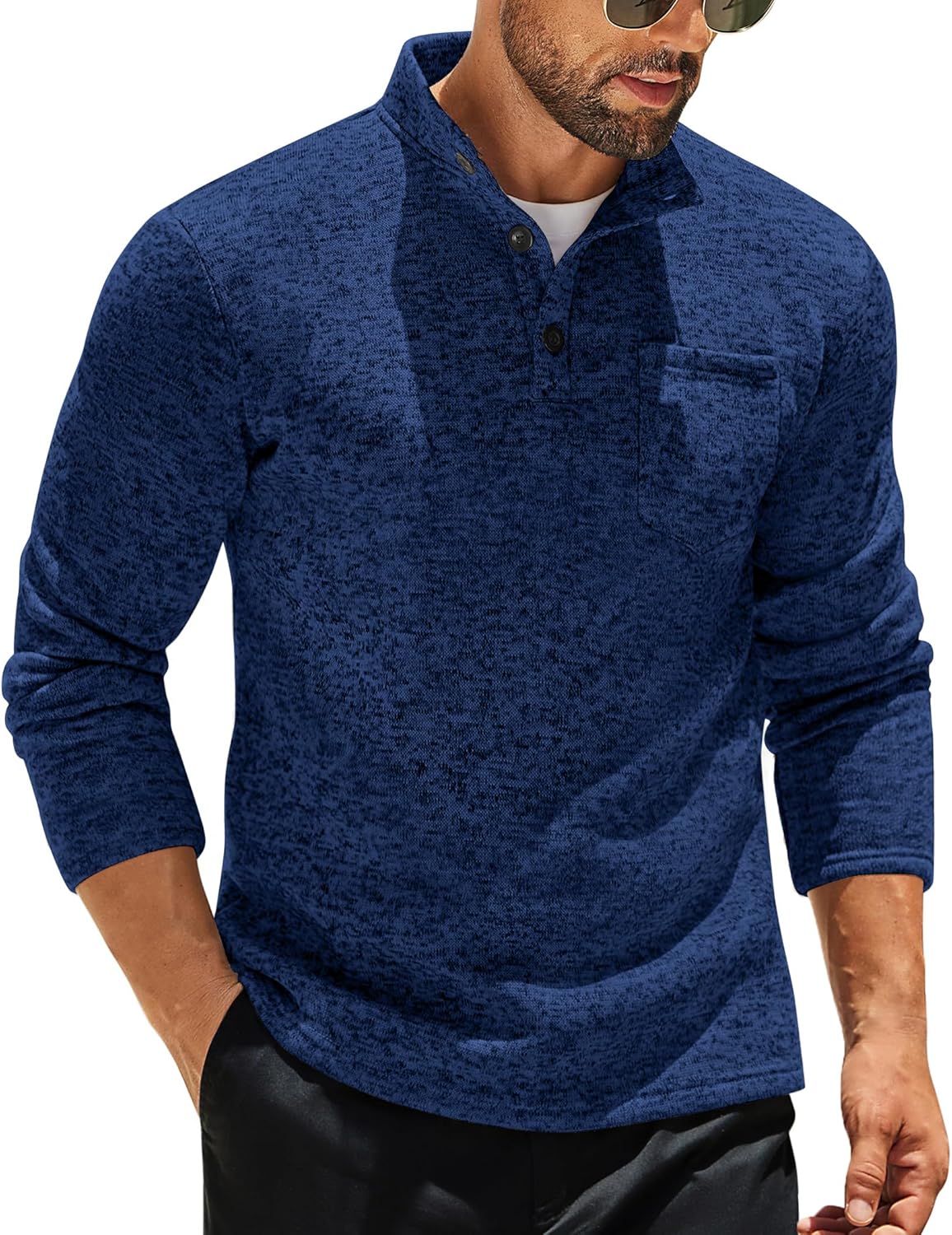 COOFANDY Men's Casual Henley Pullover Sweatshirt for Style