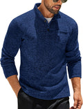 Men's Henley Pullover Sweatshirt Slim Fit - Thermal Fleece