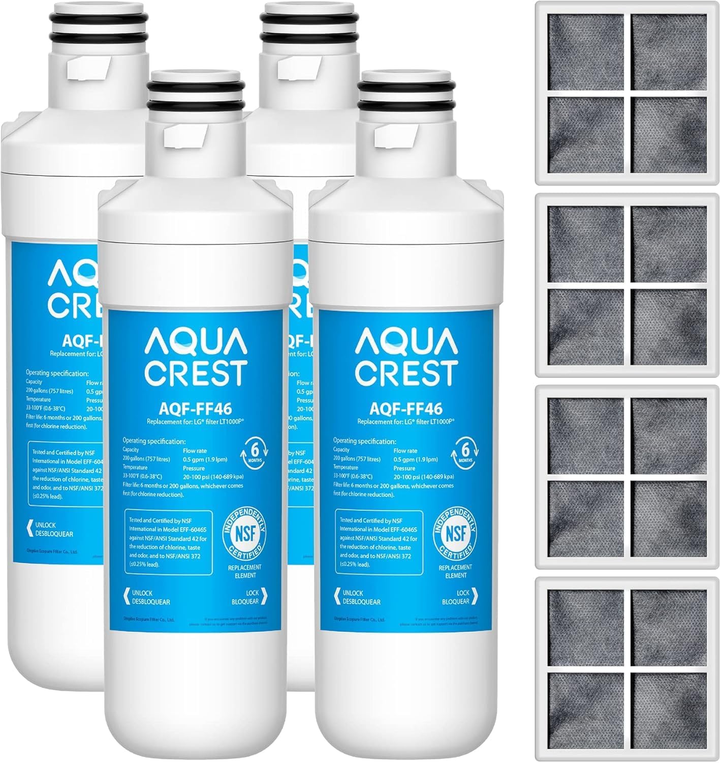 AQUA CREST LT1000PC Refrigerator Water Filter for LG Models