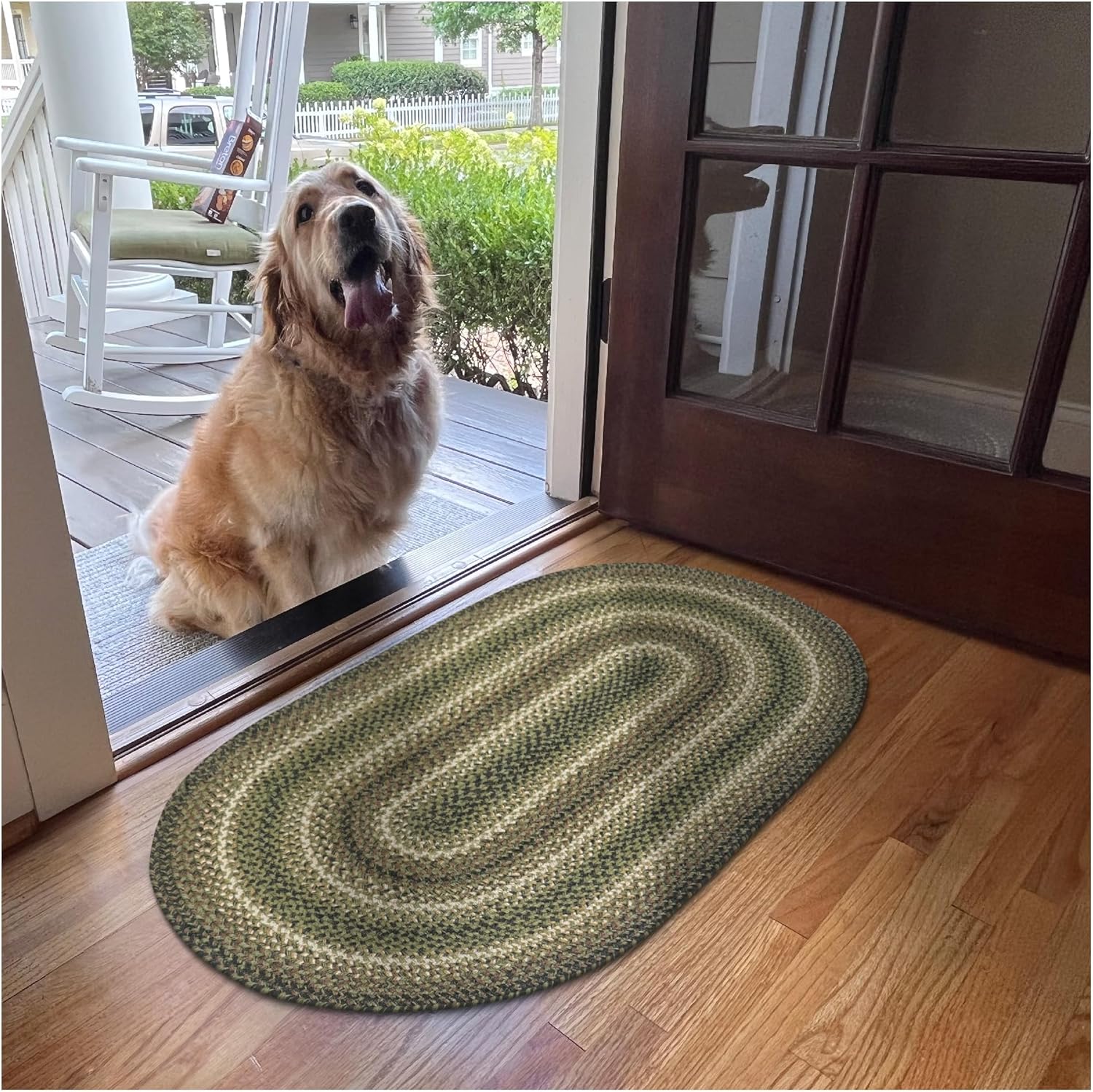 Pinecone Oval Woven Rug 27x45 for Rustic Decor and Style
