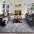 FinRec 8x10 ft Soft Light Grey Fluffy Area Rug - Cozy Shag Comfort