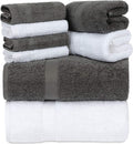 Luxury Bath Towel Set of 8 Pieces - 100% Turkish Cotton Hotel Feel