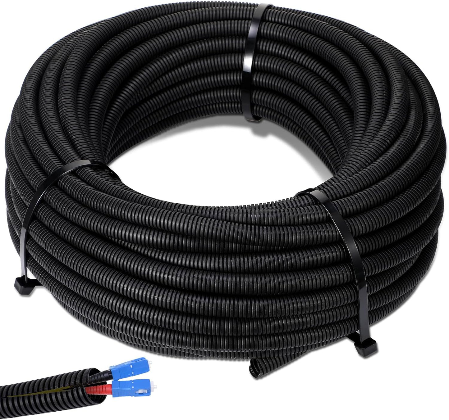 Sasylvia 1/2 in X 500 ft Split Wire Loom Cord Protector Tubing
