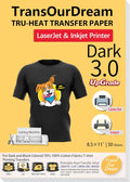 Heat Transfer Paper for Dark Fabric 50 Sheets 8.5x11 in - Vivid
