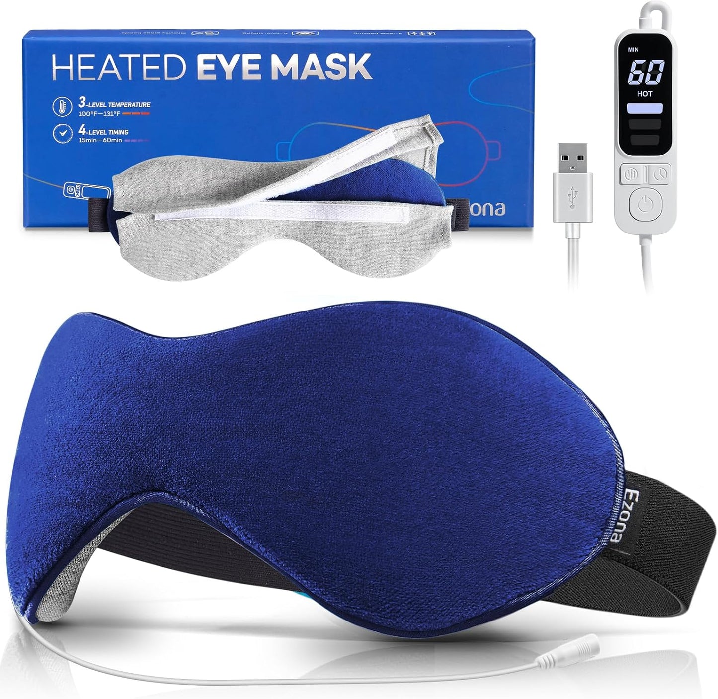 Ezona USB Heated Eye Mask - Soothes Dry Eyes