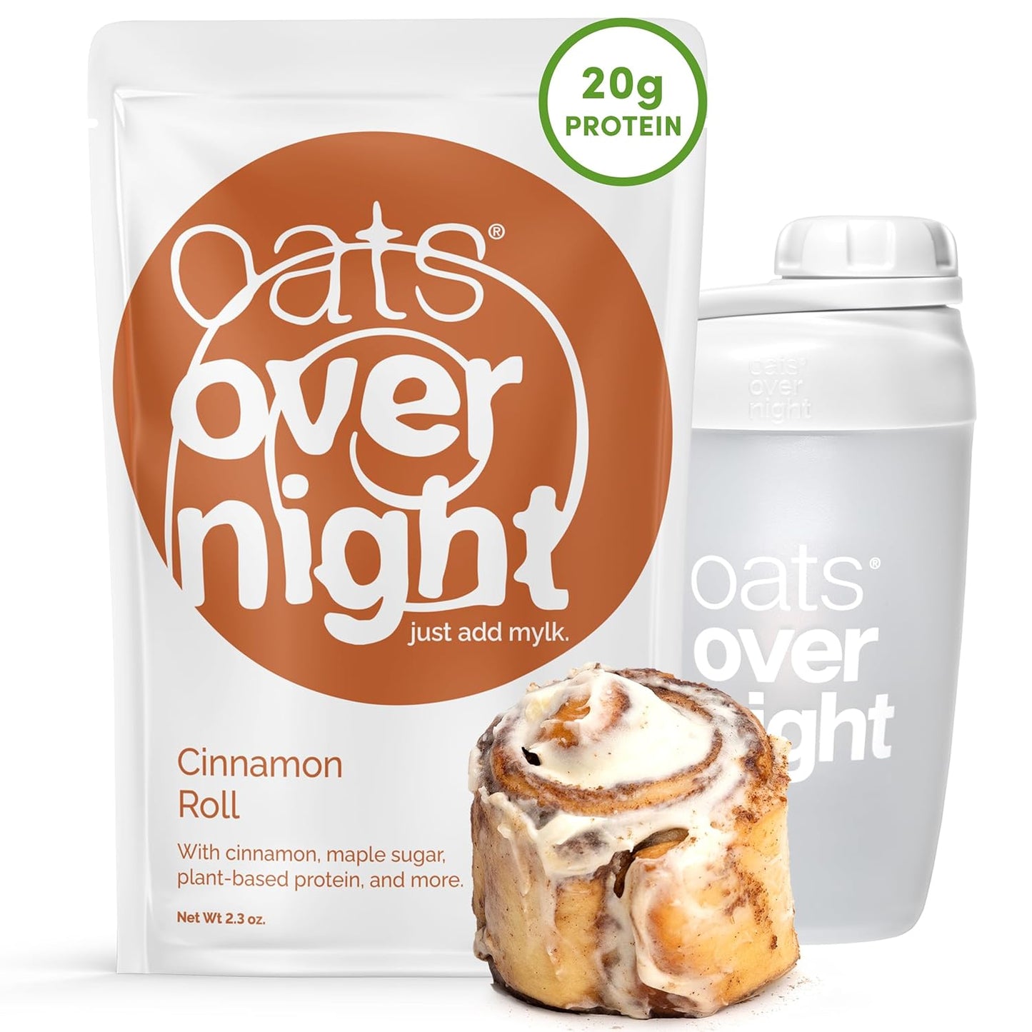 Oats Overnight Cinnamon Roll - Vegan High Protein Oatmeal Pack