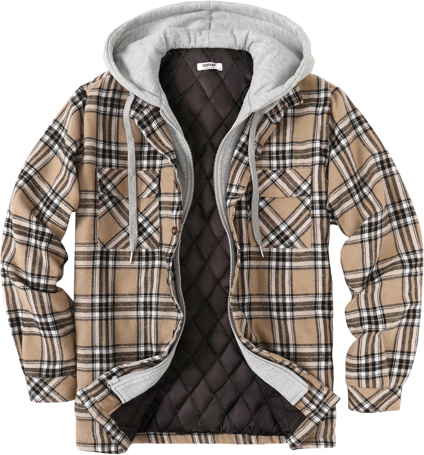 COOFANDY Men's Flannel Shirt Jacket for Warmth and Style
