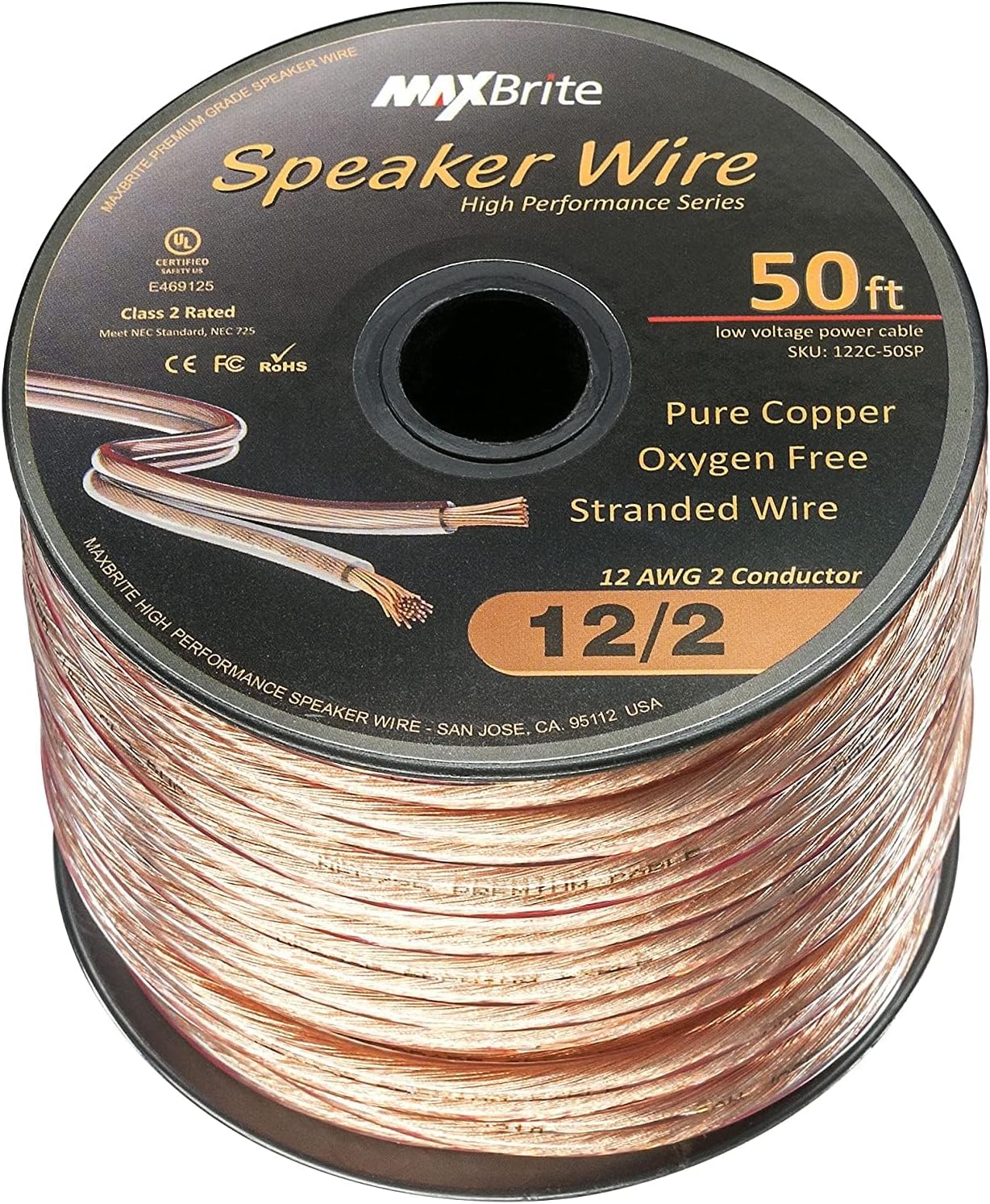High Performance 12 Gauge Speaker Wire for Clear Sound Quality