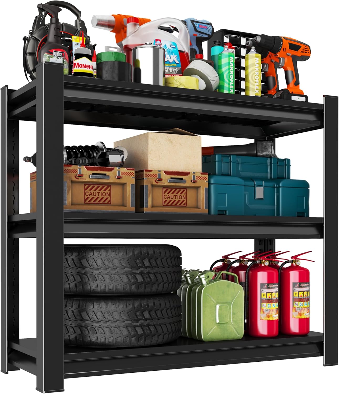 Heavy Duty Adjustable Metal Garage Shelving Unit for Storage