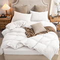 Jersey Knit Duvet Cover Set Oversized King Solid Bright White - Super