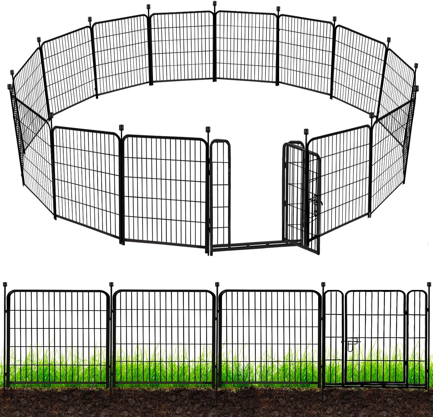 ADAVIN Tall Garden Fence 48 in Heavy Duty Iron Metal Fencing