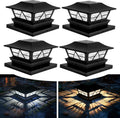 TW SHINE Solar Fence Post Lights 4 Pack - Dual Color, Easy Install
