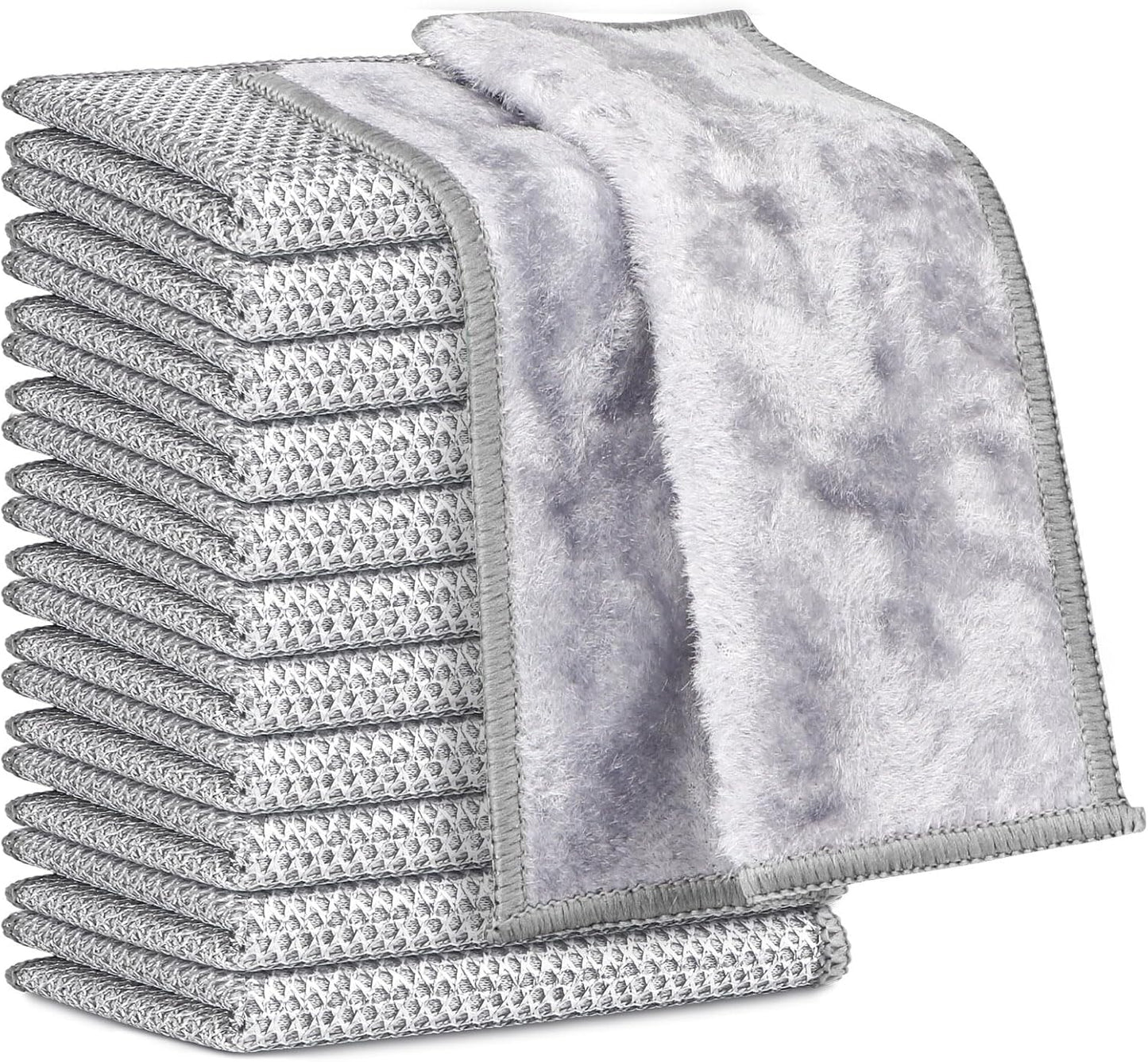 AIDEA Dual Sided Dish Rags 12PK - Non Scratch Steel Scrubber