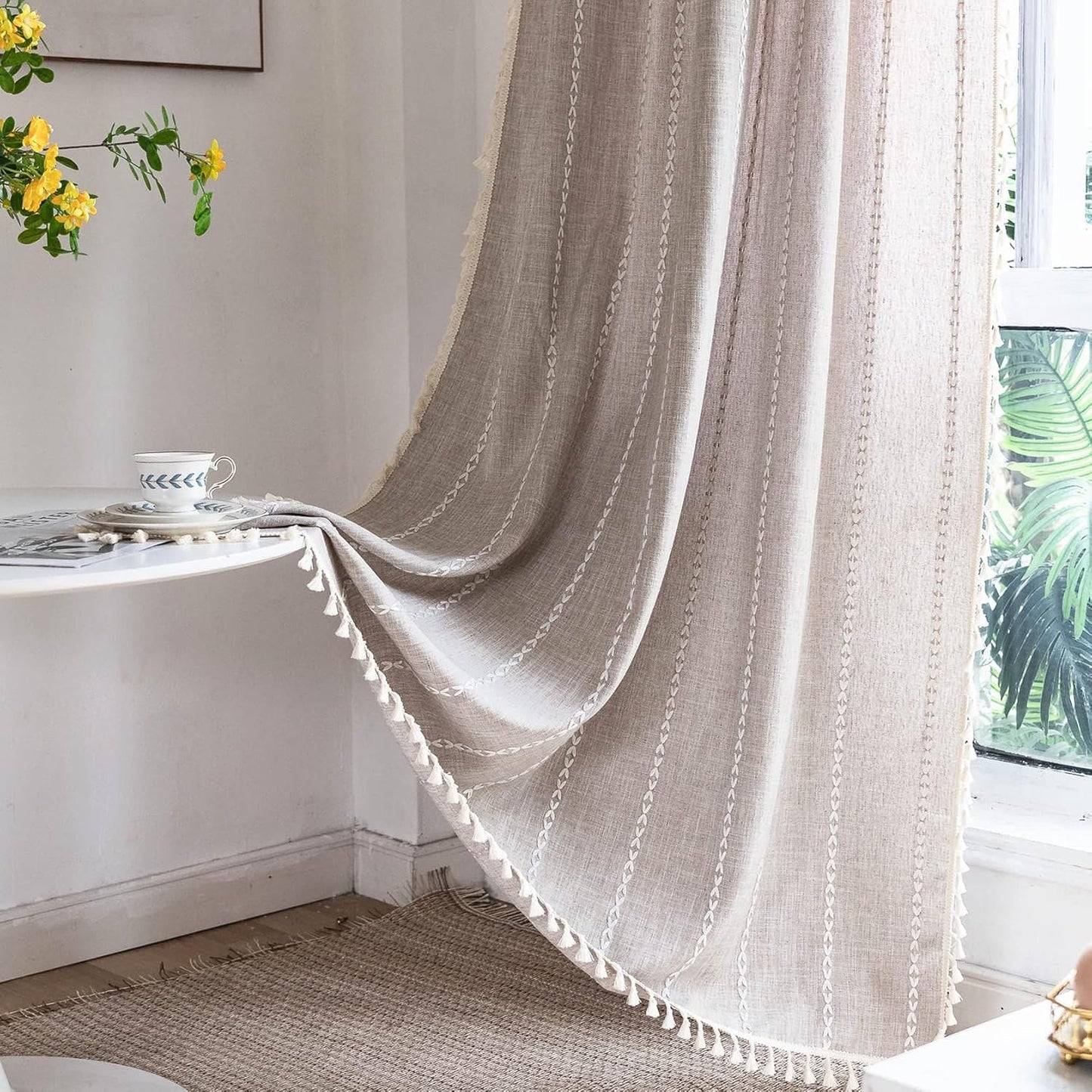 Deeprove Boho Curtains 108 Inches Long for Elegant Home Decor