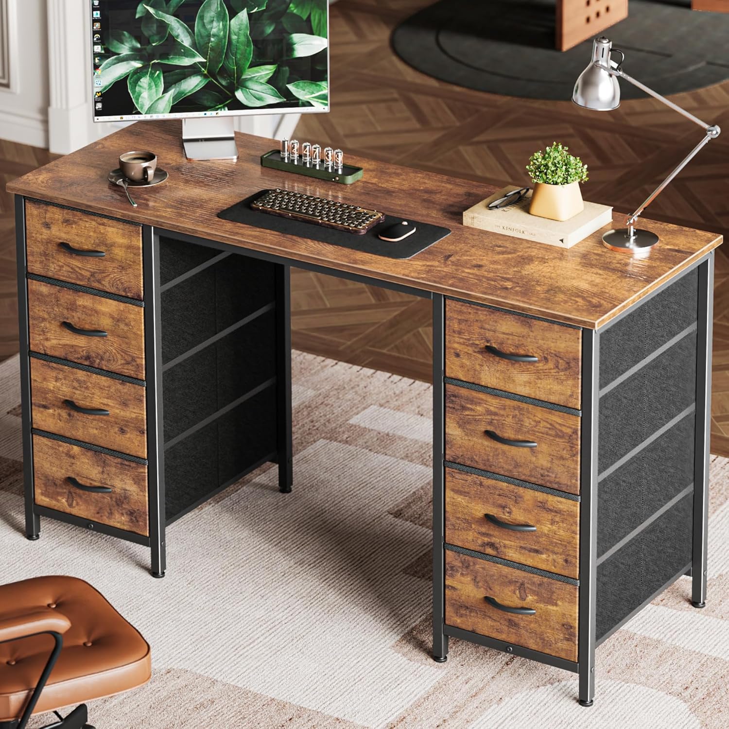 Spacious 47 Huuger Desk with 8 Drawers
