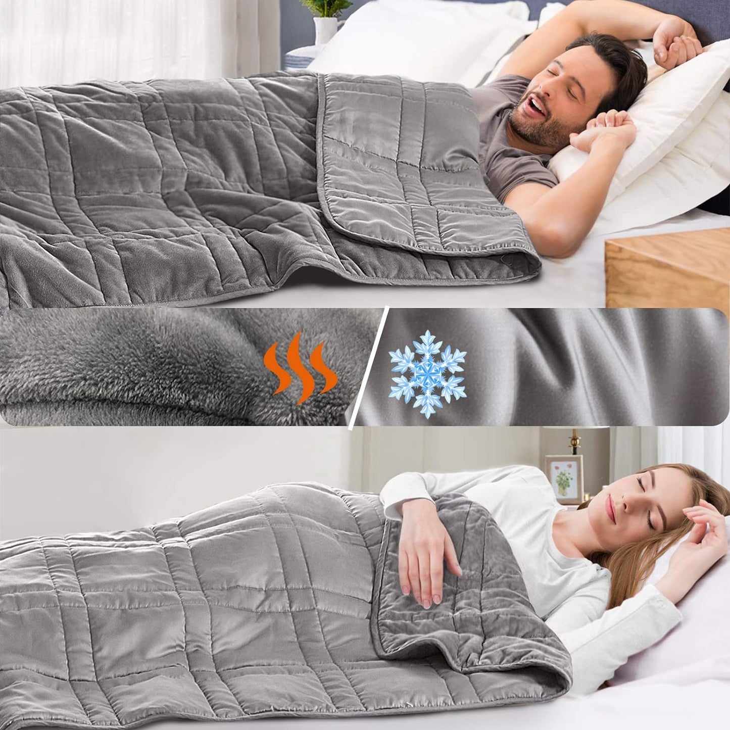 OMYSTYLE Warming & Cooling Weighted Blanket for Adults 25lb