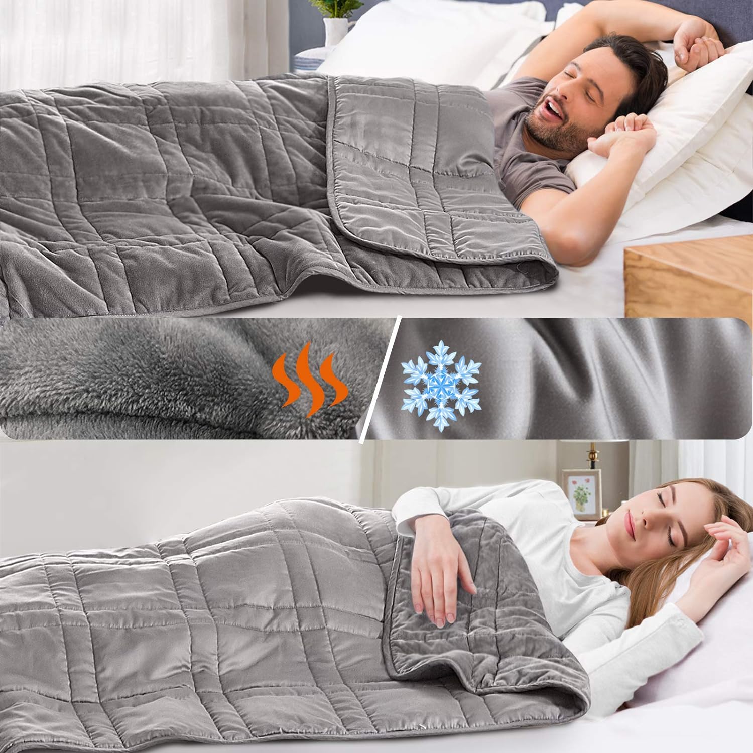 OMYSTYLE Warming & Cooling Weighted Blanket for Adults 25lb