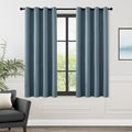 Blackout Blue Solid Curtains 63 in 2 Panels - Full Room Darkening