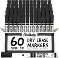 Chalkola 60 Black Dry Erase Markers Bulk Pack - Low Odor Classroom