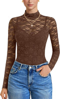 Avidlove Womens Long Sleeve Bodysuit Mesh Top - Elegant Night Out Look