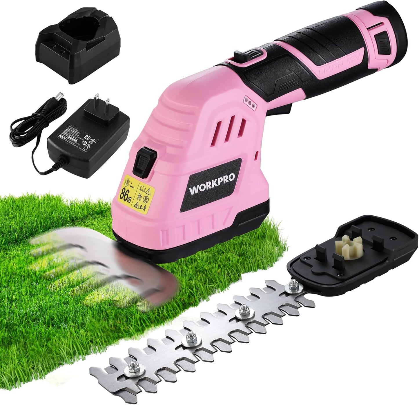 WORKPRO 12V Cordless Grass Shear & Shrub Trimmer for Gardens