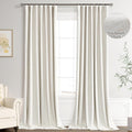 100% Blackout Linen Curtains 108 in - Full Light Block and Thermal