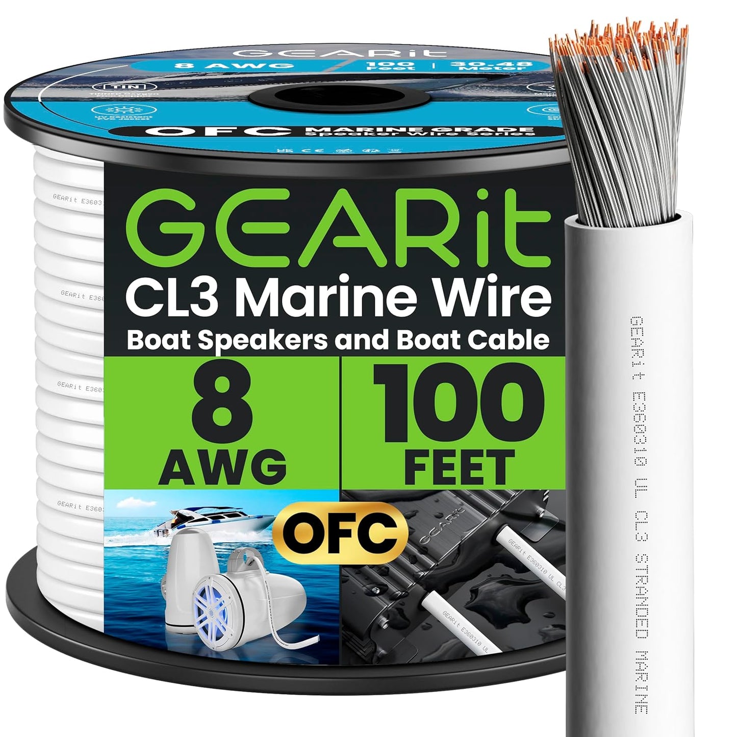 GEARit 8 Gauge Marine Electrical Wire for Boats and RVs