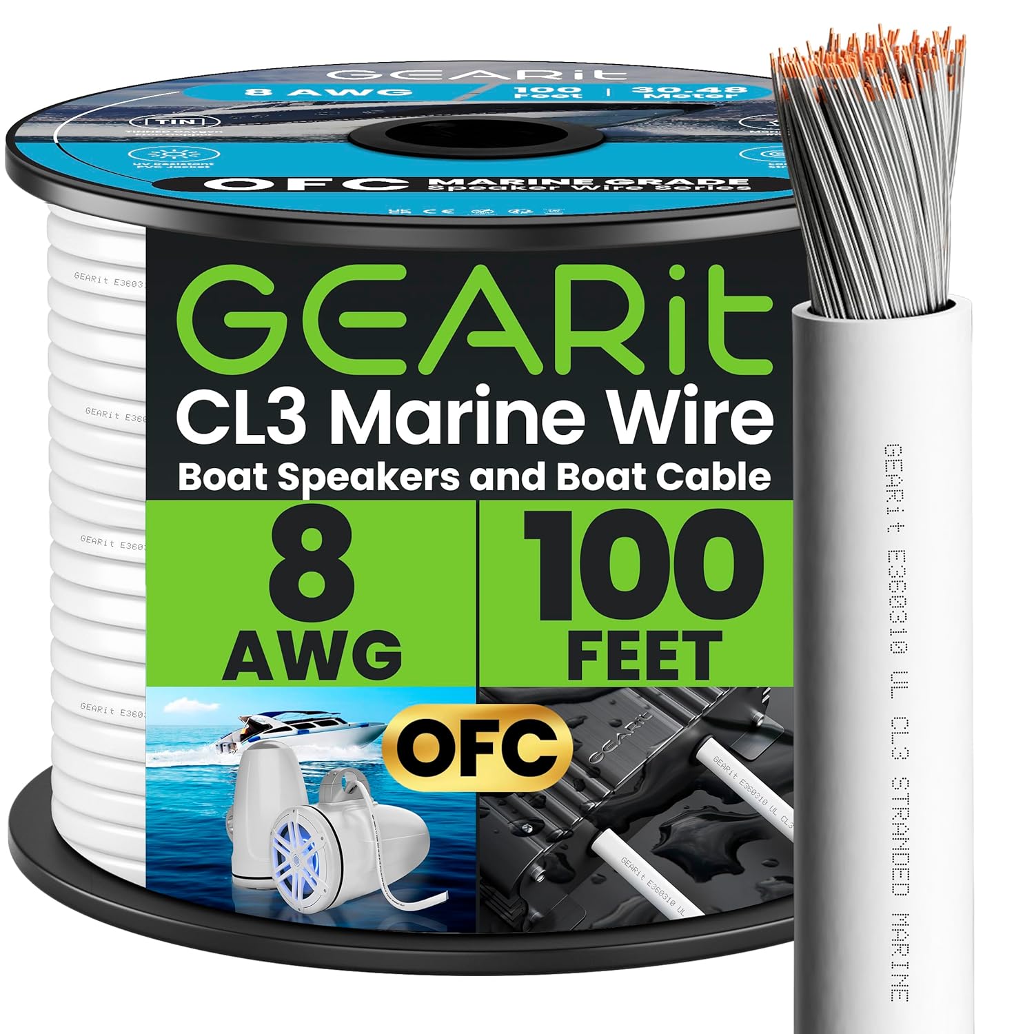 GEARit 8 Gauge Marine Electrical Wire for Boats and RVs
