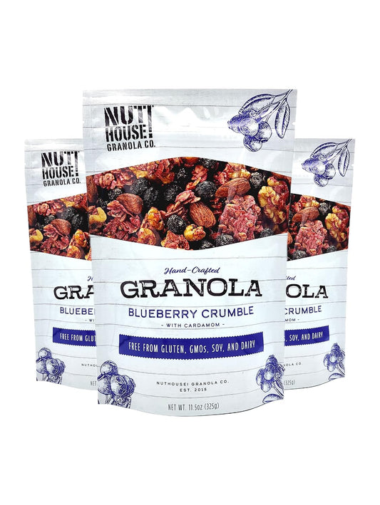 Premium Blueberry Crumble Granola - NutHouse! Granola 3-Pack