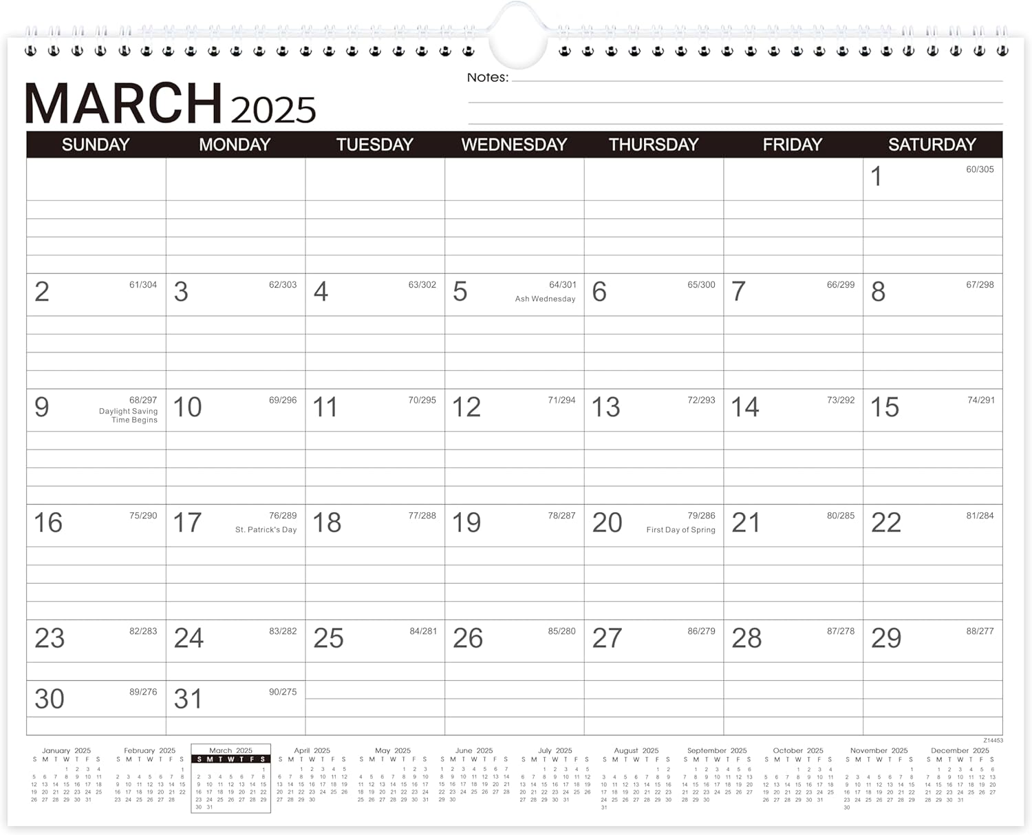 Spiral Bound 2025-2026 Monthly Calendar by Lortarl