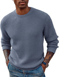 PJ PAUL JONES Mens Crewneck Pullover Sweater Waffle Texture