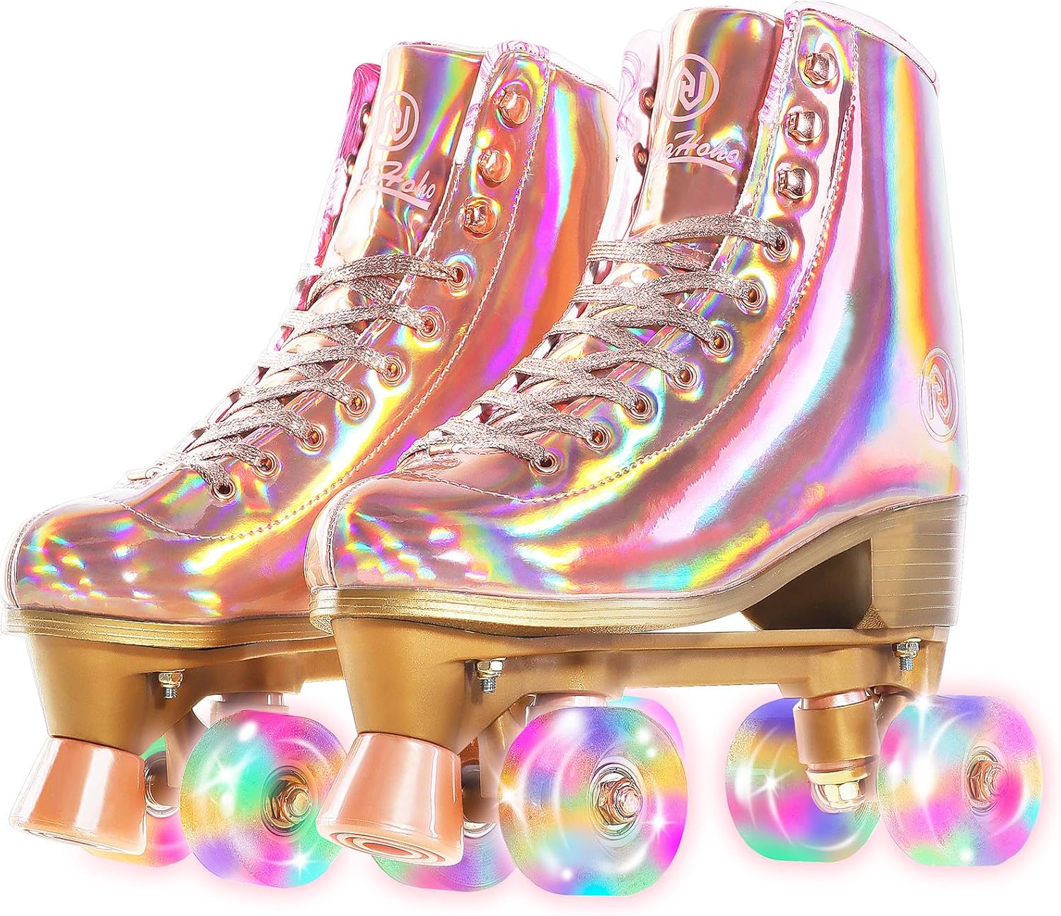 JajaHoho Roller Skates for Women - Holographic High Top Design